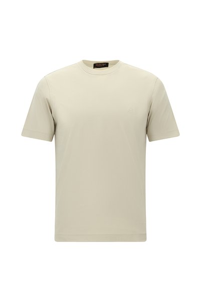 Crew Neck Slim Fit Slim Fit Embroidered Cotton T-Shirt
