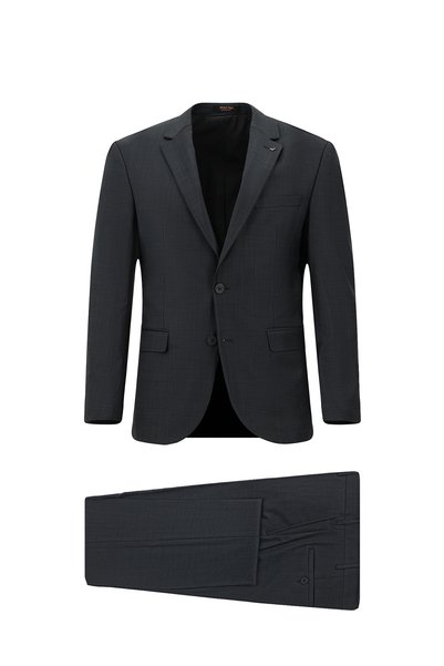 6 Drop Regular Fit Standard Cut Patterned Wool Suit