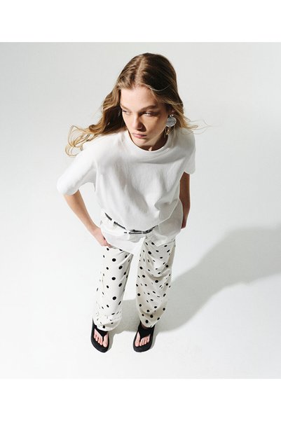 Pointed Pattern Barrel Fit Jean Pants