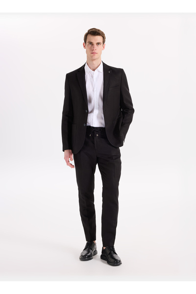 Black Men's Slim Fit Pants Jogger- 4