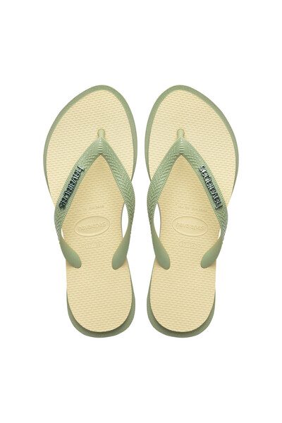 Cream - Green Women's Beach Slippers Top Point Fusion