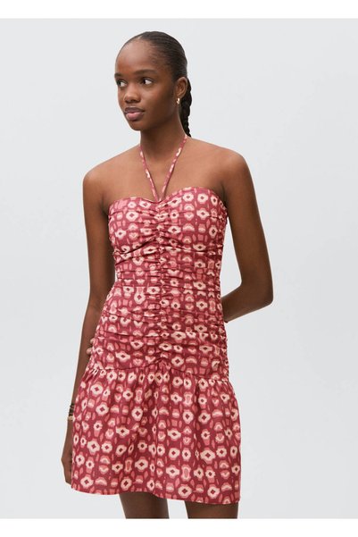 Patterned flounced dress