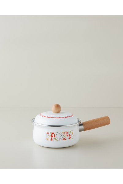 Hope Enamel Saucepan 1.1 L White