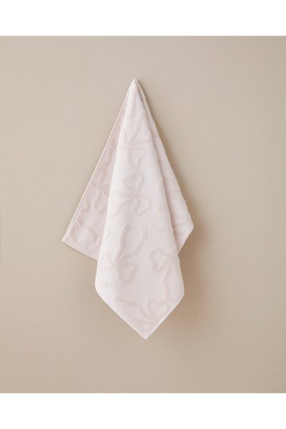 Romance Ribbon Cotton Jacquard Face Towel 50X80 cm Powder