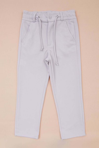 Tie-Waist Jacquard Boys' Trousers