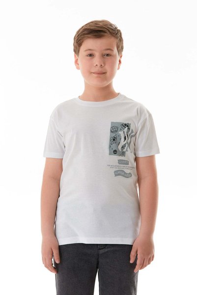 100% Cotton Space Printed Boy's T-Shirt