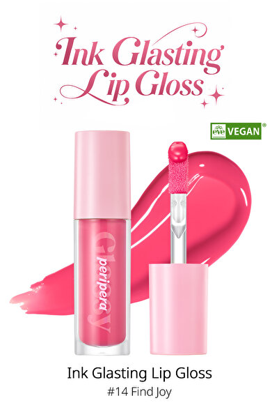 Сјај за усни PERIPERA Ink Glasting (14 Find Joy) кој нуди полн и сјаен изглед на усните