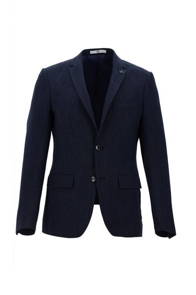 7 Drop Super Slim Fit Extra Slim Fit Patterned Seersucker Jacket