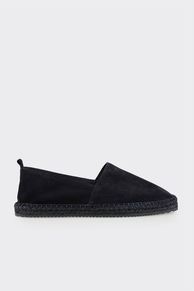 Navy Blue Leather Men's Casual Shoes