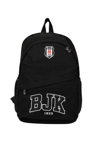 Licensed Black Embroidered Logo Backpack - 3 Compartment Primary and Secondary School Bag
