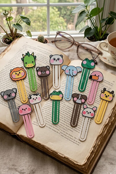 Сет обележувачи со забавни животински фигури 14 парчиња – шарен Kawaii дизајн обележувач за читање