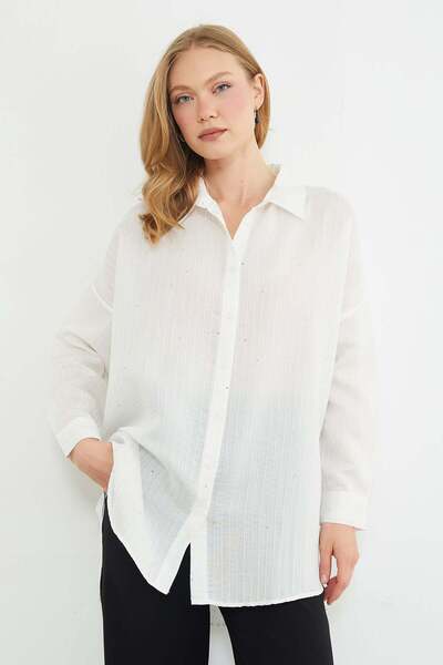 Fullamodest Sequined Jacquard Oversize Shirt