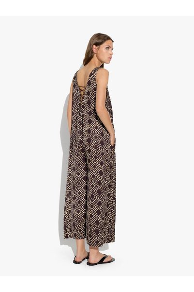 Women's Wavy Diamond Patterned Jumpsuit