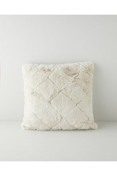 Soft Touch Rabbit Plush Cushion Cover 45X45 cm Beige