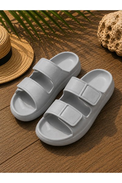 Mercan Unisex Velcro Slippers Sea Beach Pool Slippers Soft Comfortable Sole