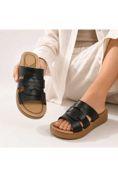 Women's Ultra Soft Sole Platform Heel Orthopedic Padded Everyday Mom Slippers