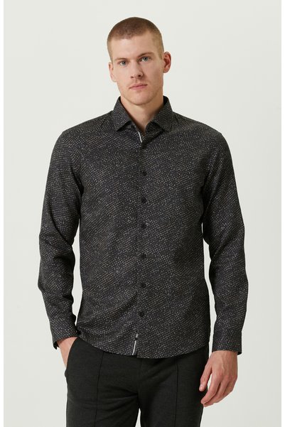 Cotton Black Print Shirt