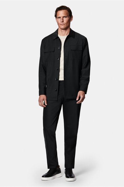 6 Drop Regular Fit Standard Cut Woolen Shirt Collar Pocketed Elastic Waist Unlined Suit
