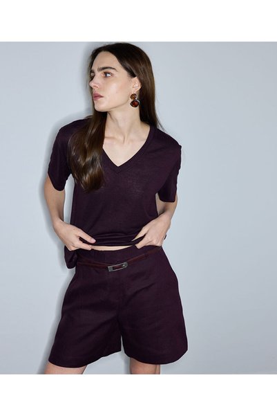Hotfix Printed V-Neck T-Shirt