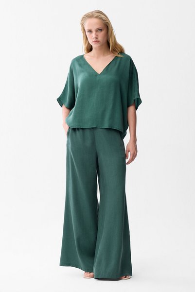 Green Elastic Waist Trousers