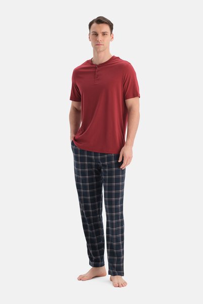 Burgundy Short Sleeve Triple Set