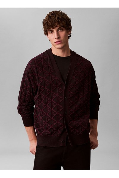 Jeans V-Neck Standard Printed Black Men's Sweater Lv04Re309Gub1 Black Sweater