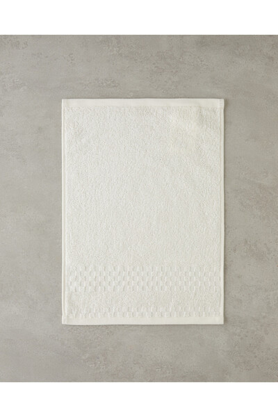 Border Check Cotton Hand Towel 30X40 cm Ivory