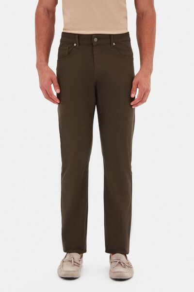 Ds Damat Slim Fit Khaki Gabardine Denim Pants