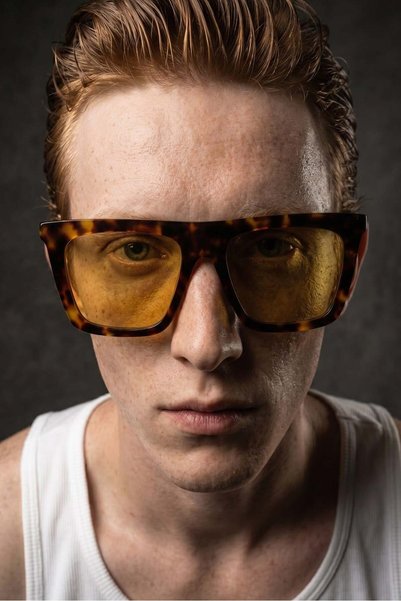 Rina Leopard Yellow Men's Sunglasses