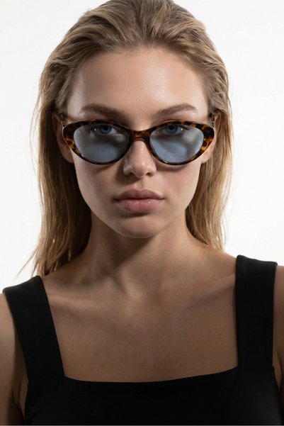 Lars Leopard Blue Sunglasses