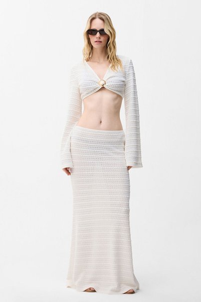 White Lace Detailed Skirt