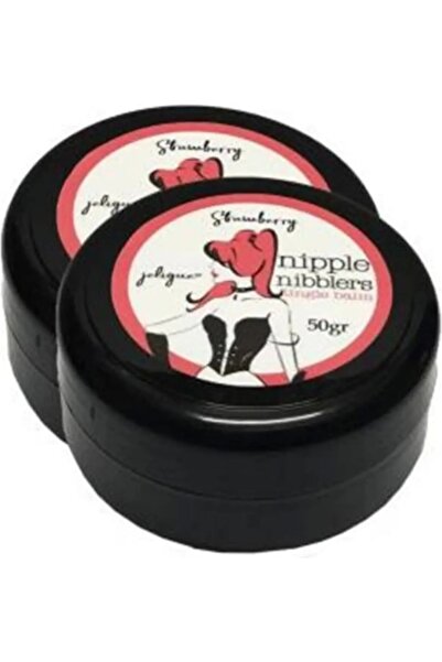 Süper Hintohu Nipple Nibblers балсам со вкус на јагода 50ML крем за нега на гради со јагода 2 парчиња