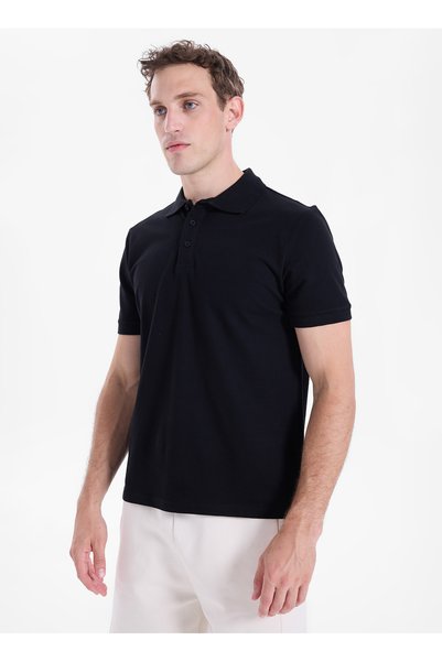 Lemon Black Men's Polo T-Shirt L6Sm-Tst9524
