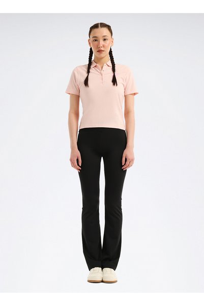 100253302 Id Fitted Polo Light Pink Polo Regular Fit Plain Women's T-Shirt