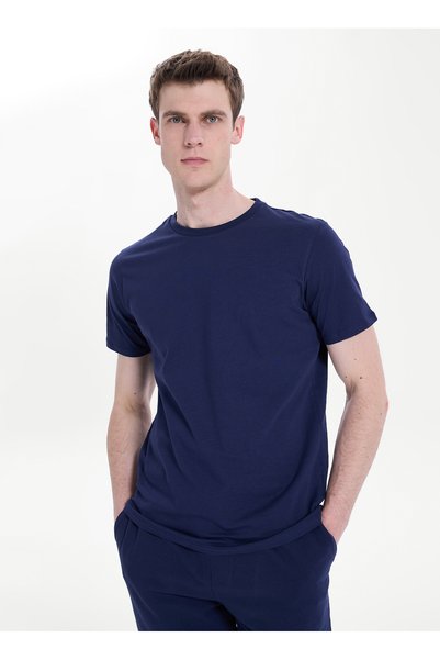 Lemon Navy Blue Men's T-Shirt L6Sm-Tst9522