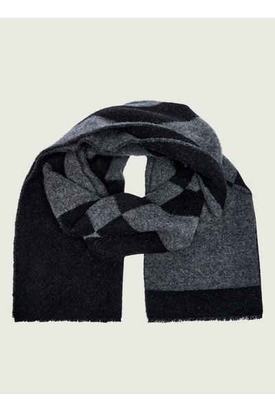Black Men's Patterned Scarf 50524767_Martyn_40 180