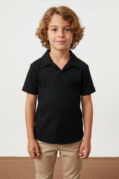 Jacquard Buttoned Boys' Shirt