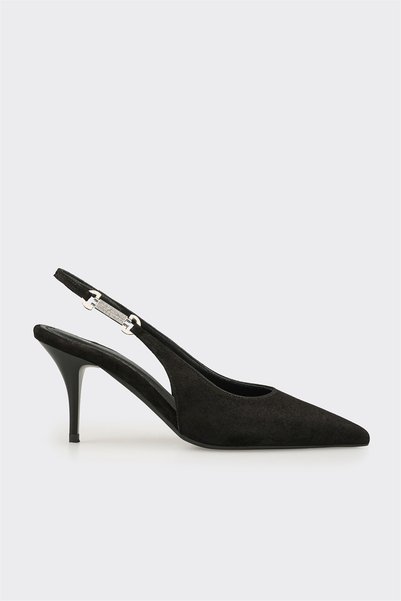 Black Leather Women's Classic Shoes