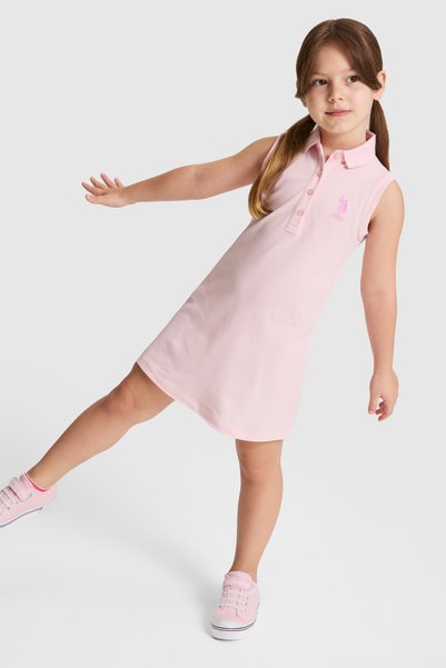 Girl's Light Pink Knitted Dress 50325639-Vr078