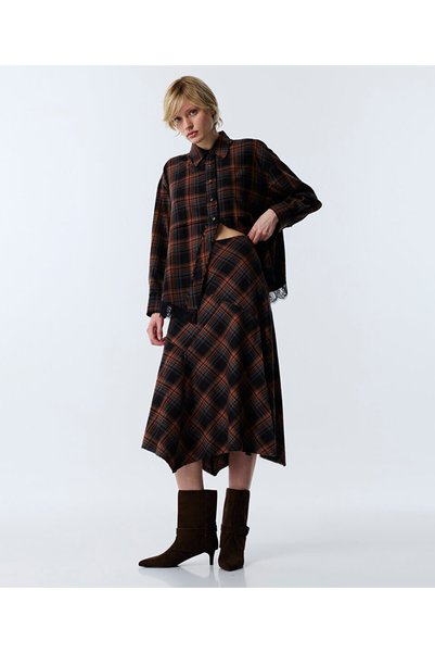 Plaid Pattern Flawed Skirt