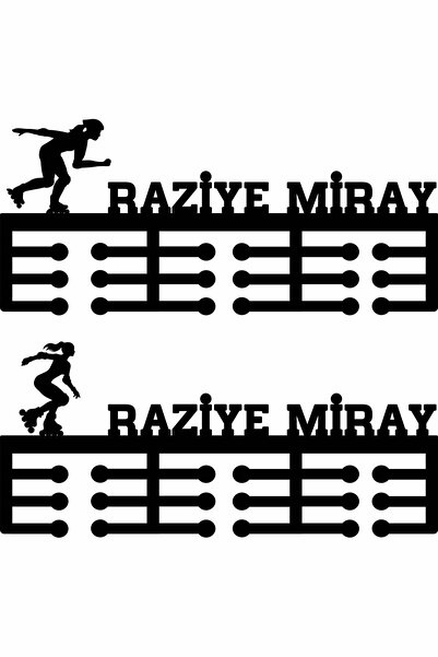 Персонализиран држач за медали за лизгање - Женска фигура