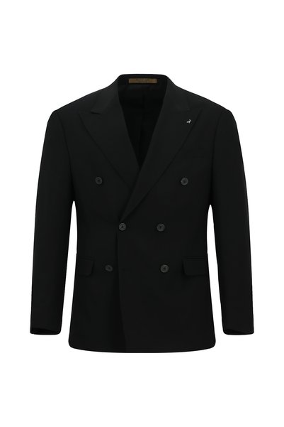 6 Drop Regular Fit Standard Cut Pointed Collar Full Lining Pocketed Double-Breasted Italian Wool Jacket