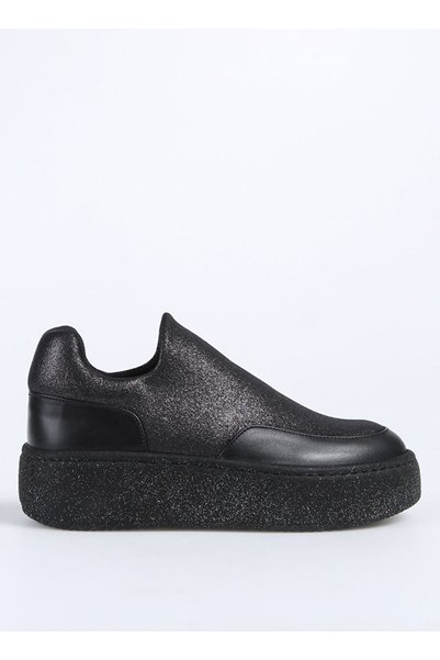 Black Women's Leather Flat Shoes D-ALIYA