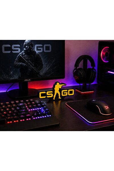Декоративен 3D објект со натпис CSGO | подарок за гејмери | украс за биро или ѕид
