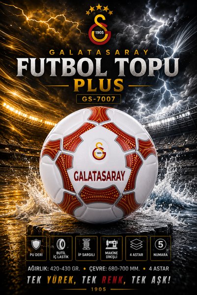 Licensed Gs-7007 Galatasaray Football Ball Plus - Durable Pu Leather - 4 Layer Lining