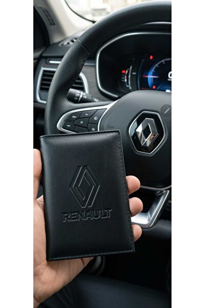 Кожна футрола за сообраќајна дозвола со принт на логото на Renault