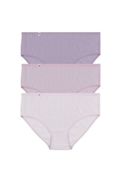 Women's 3-Piece Cotton Camisole Label Detailed High Waist Panties