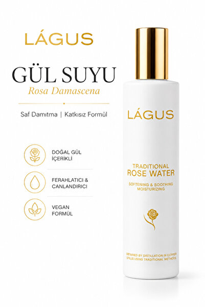 Розова вода LÁGUS Rosa Damascena чиста дестилирана формула без адитиви во стаклено шише
