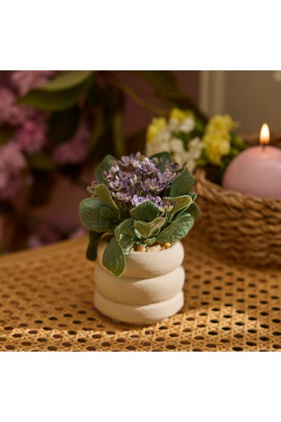 Paco Potted Artificial Plant Ecru 7.5X7.5X12 cm