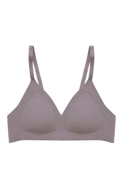 Seamless Bra - Velour | Кафеав ласерски сечен безжичен триаголен беспрекорен женски градник